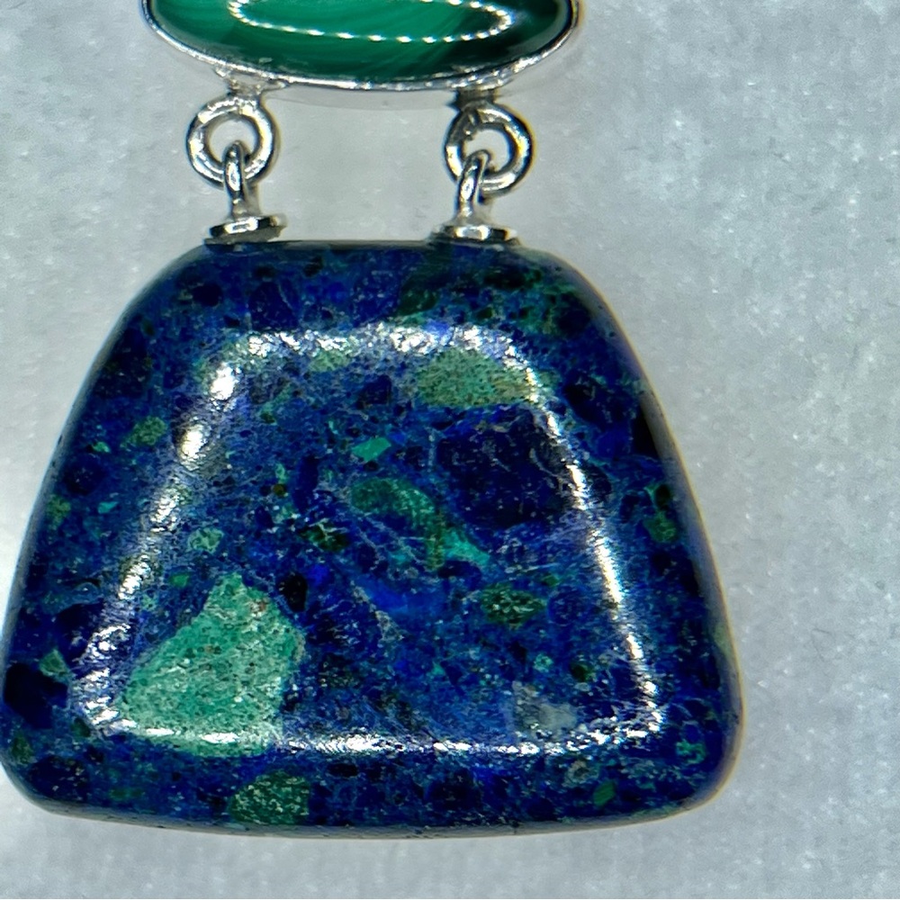 Jay King Sterling Silver Blue Azurite & Green Malachite 18” Necklace & Earrings. - Picture 3 of 16